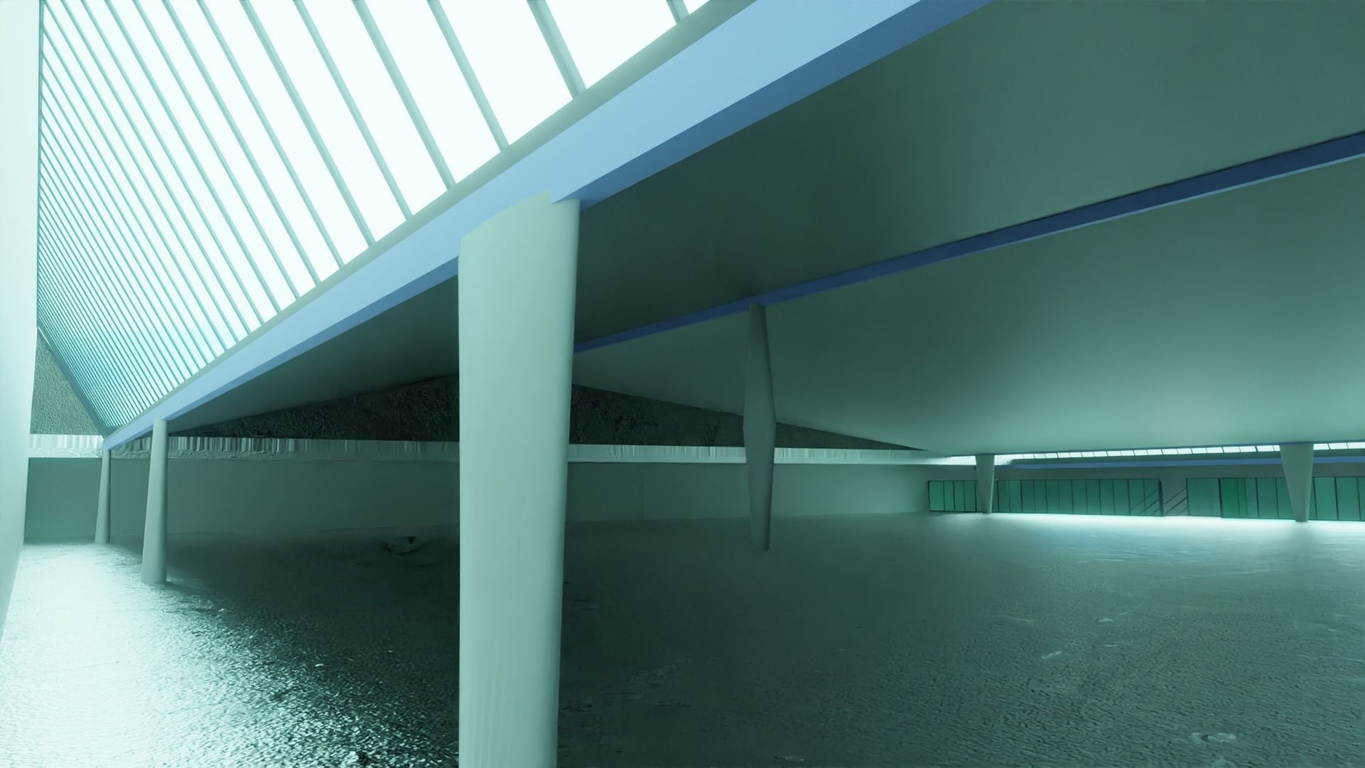 modern warehouse raum H2 - connectable to the old warehouse H1 Low-poly 3D model_10