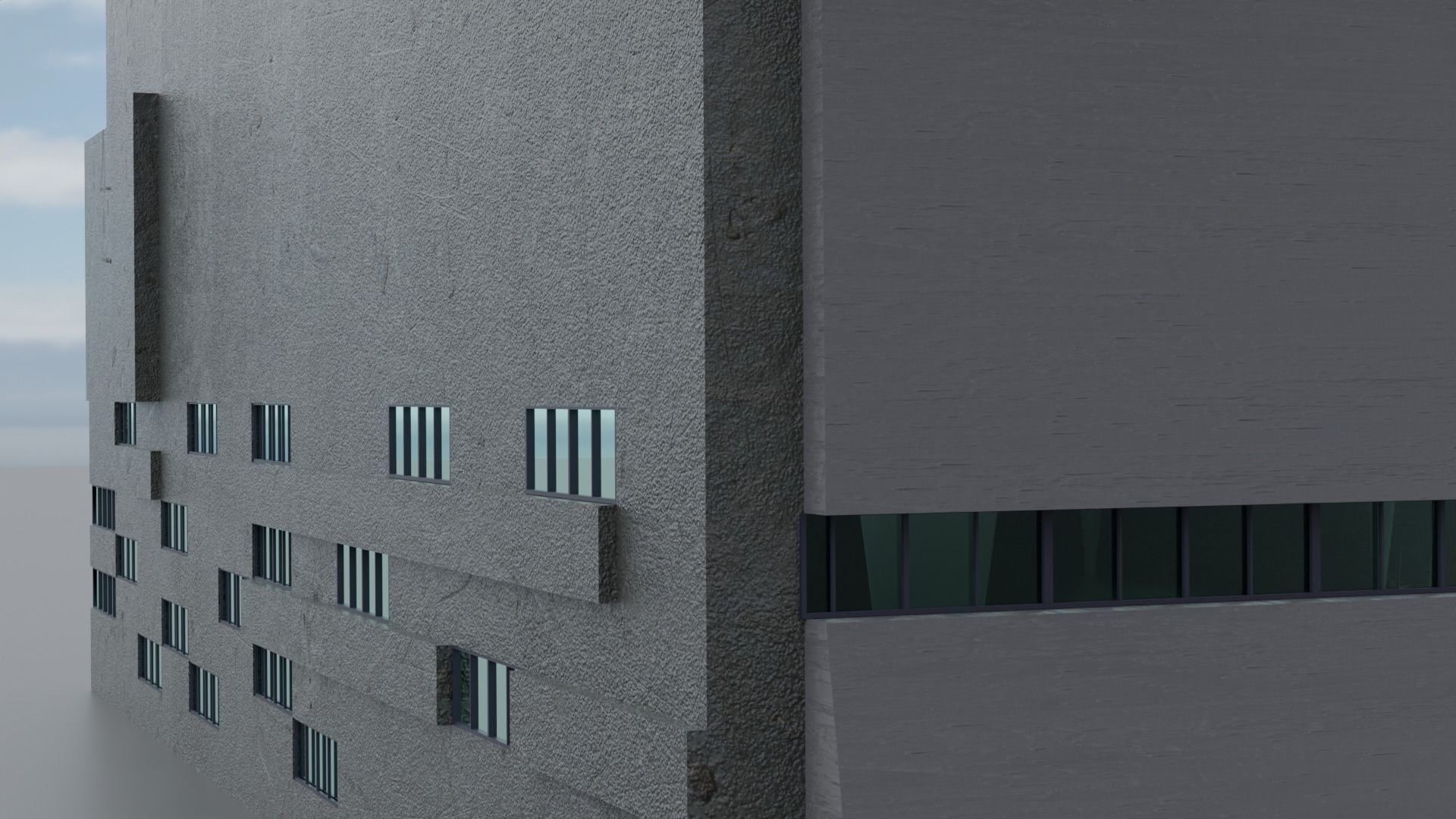 modern warehouse raum H2 - connectable to the old warehouse H1 Low-poly 3D model_6