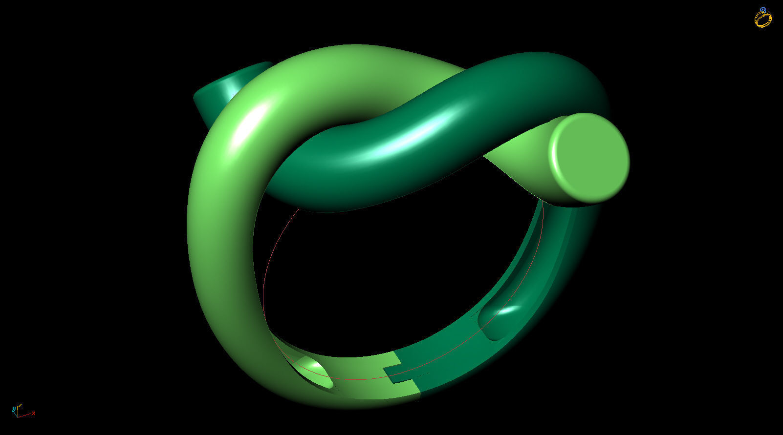 Knot Ring  3D print model_4