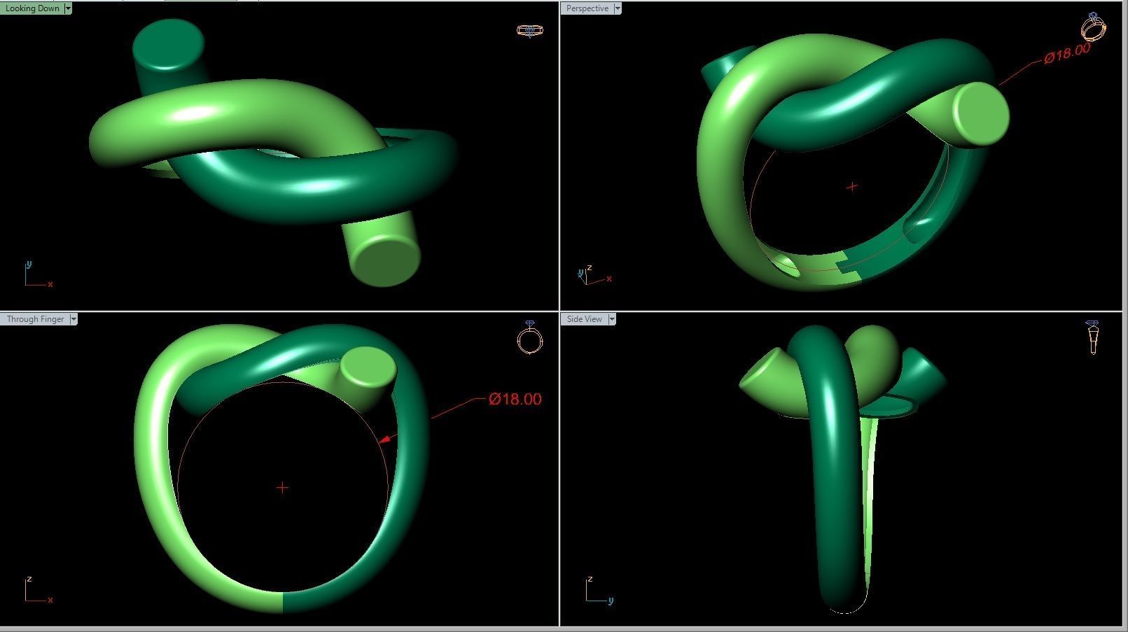 Knot Ring  3D print model_5