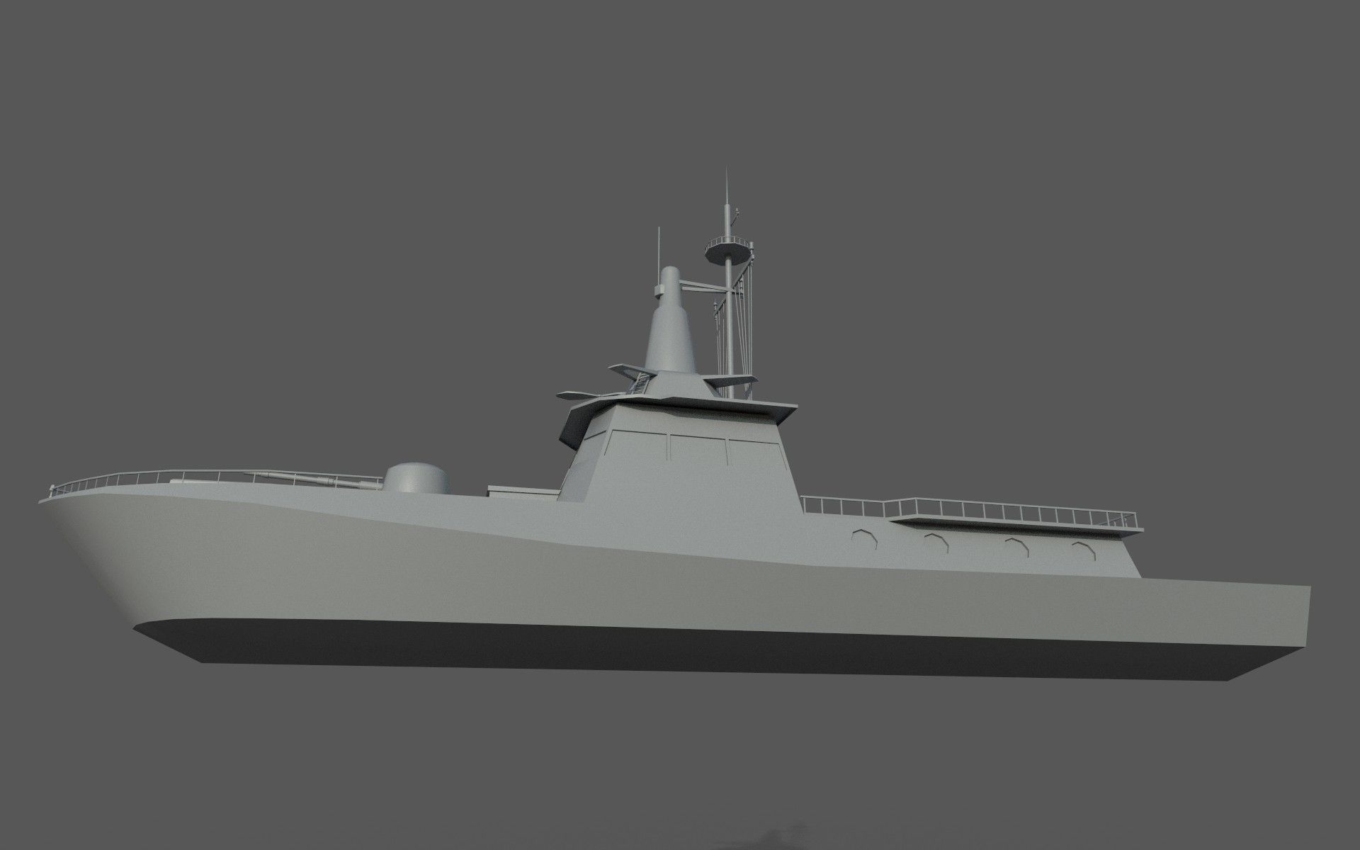 MILITARY ROCKET BOAT with PBR Material Low poly Game ready Low-poly 3D model_15