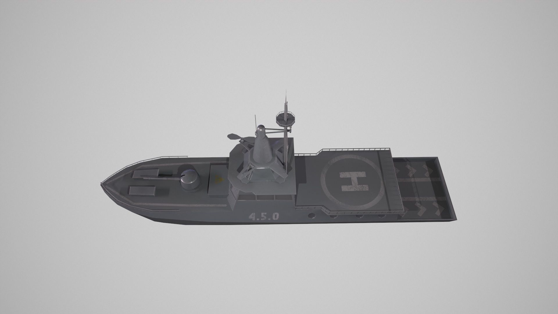 MILITARY ROCKET BOAT with PBR Material Low poly Game ready Low-poly 3D model_17