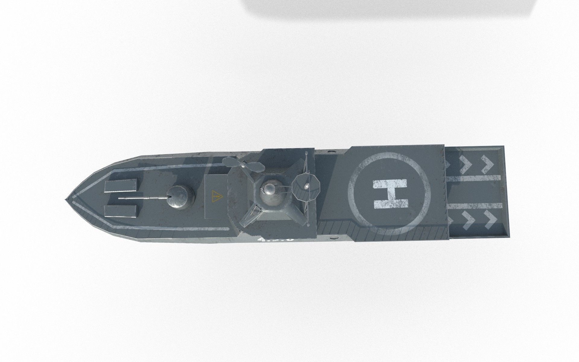 MILITARY ROCKET BOAT with PBR Material Low poly Game ready Low-poly 3D model_7