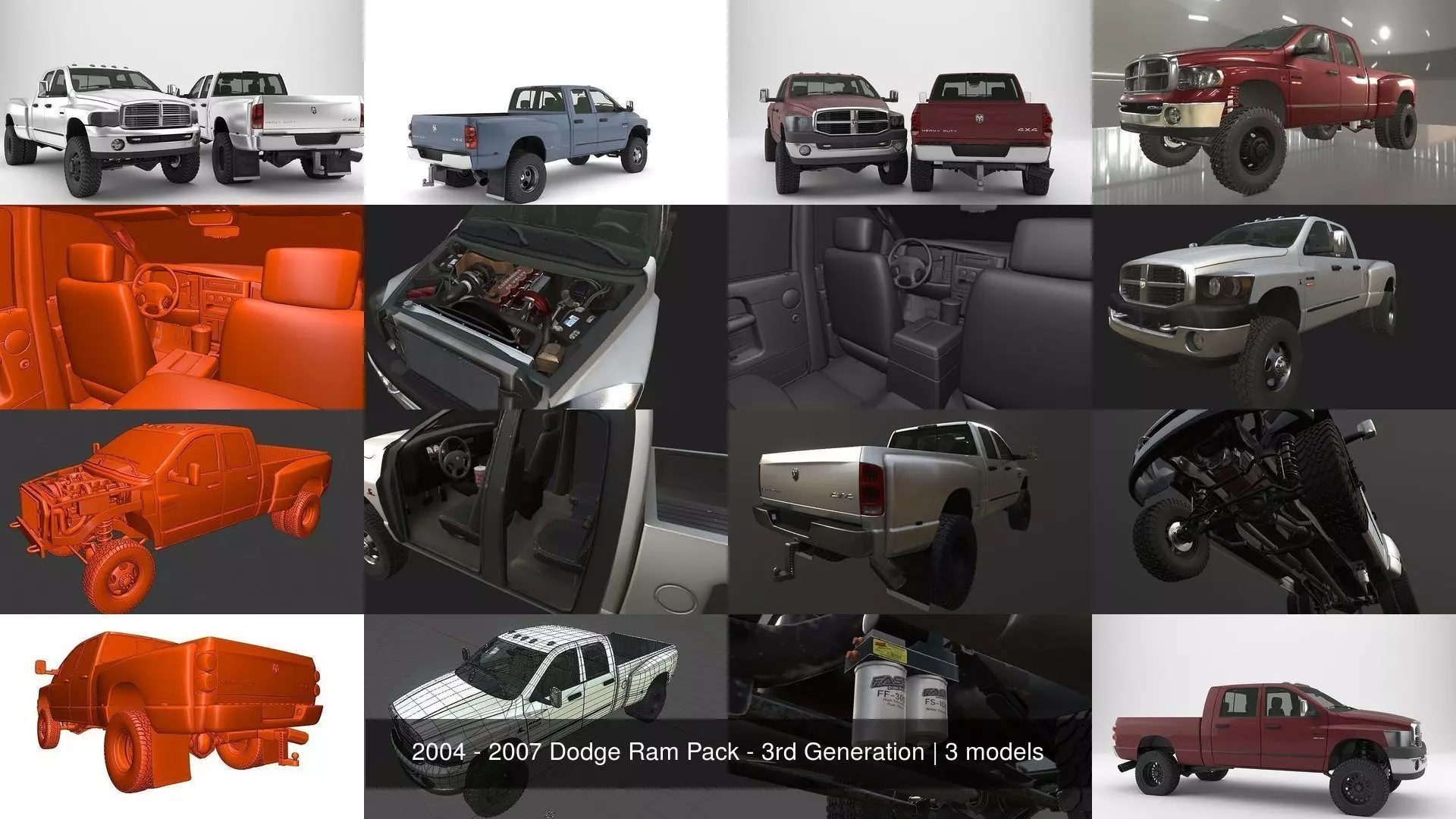 2004 - 2007 Dodge Ram Pack - 3rd Generation 3D Model Collection_0