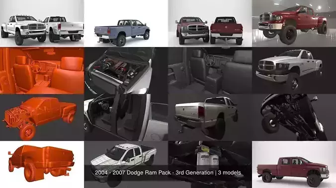 2004 - 2007 Dodge Ram Pack - 3rd Generation 3D Model Collection