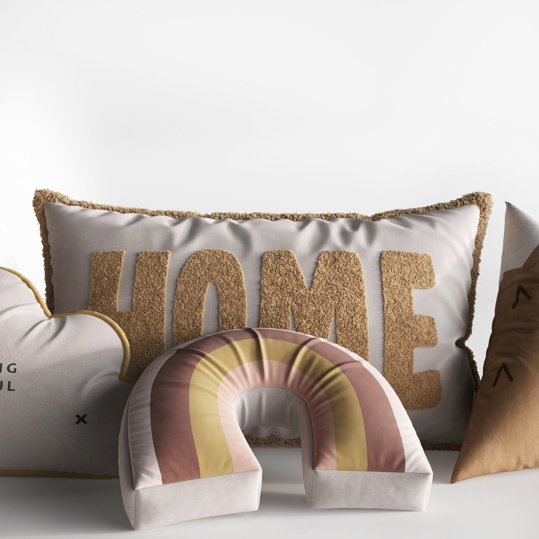 Pillows Collection morning beautiful pillow set 3D model_2