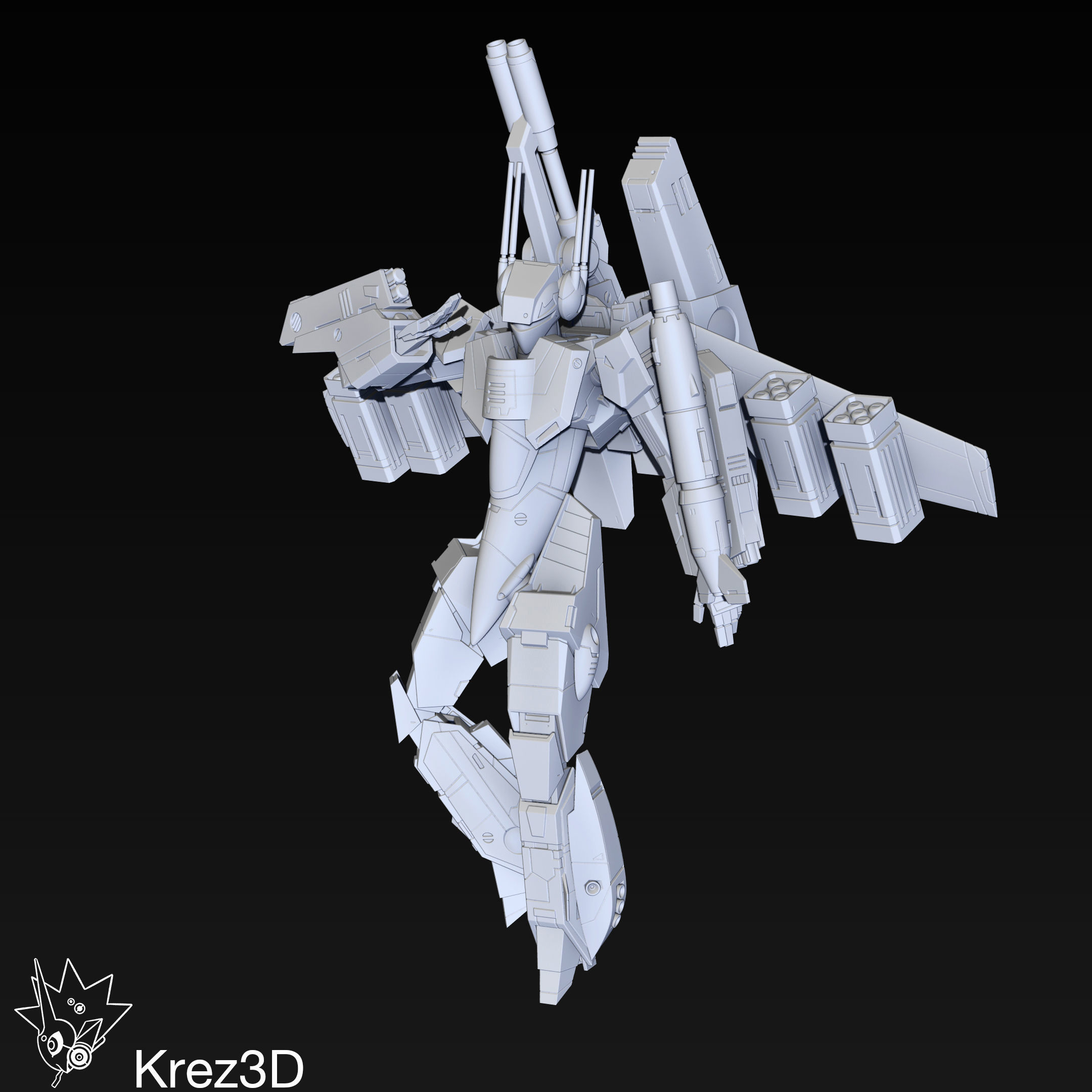 VF-1S Strike Valkyrie 3D print model_2