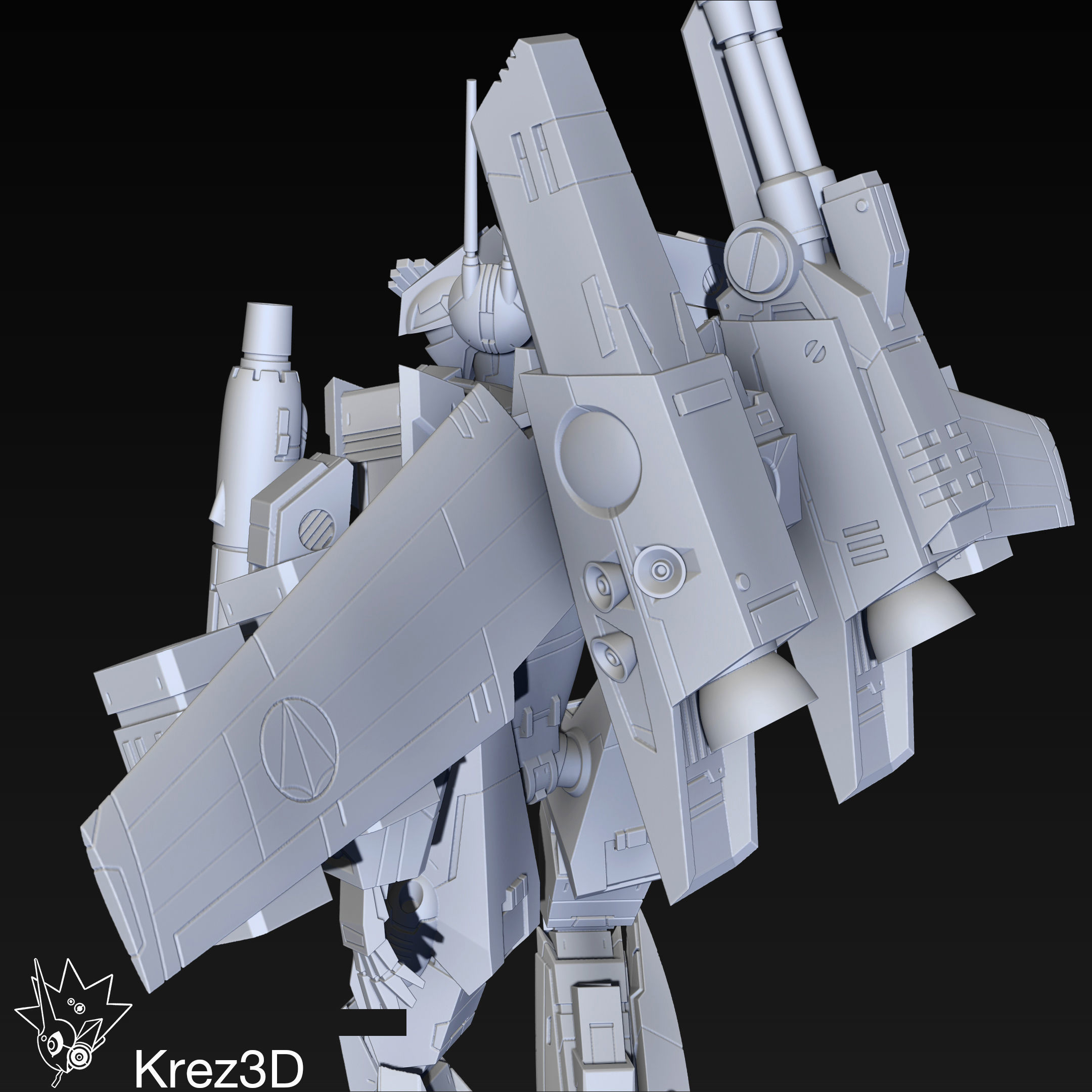 VF-1S Strike Valkyrie 3D print model_4