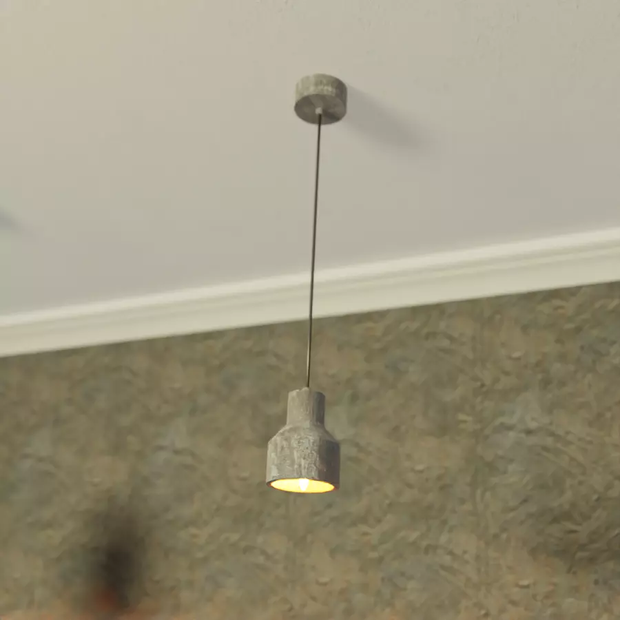  Chandelier  concrete 3D model_0
