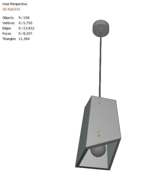 Chandelier  concrete 3D model_1