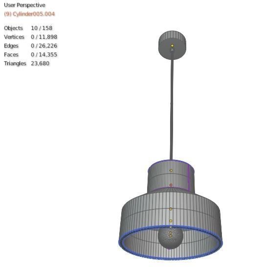 Chandelier  concrete 3D model_1