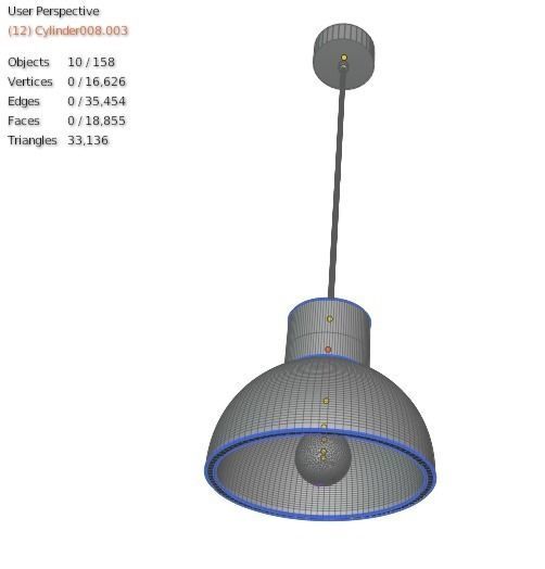 Chandelier  concrete 3D model_1