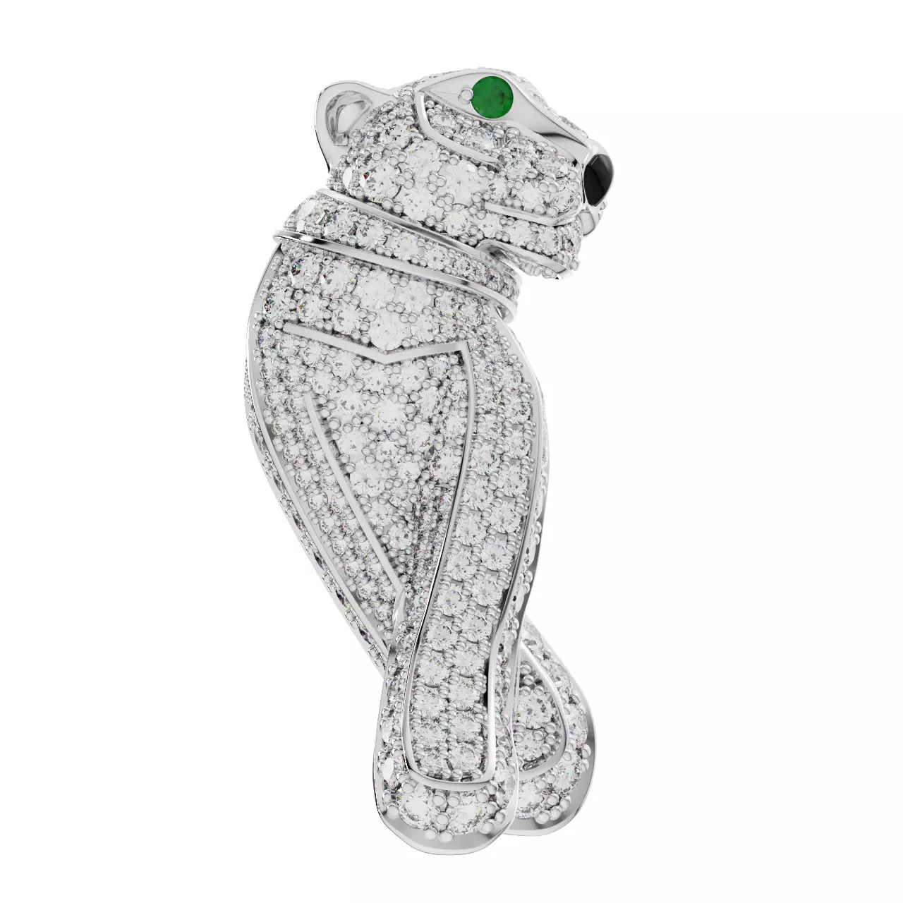 Brand panthere pendant with diamonds 3D print model