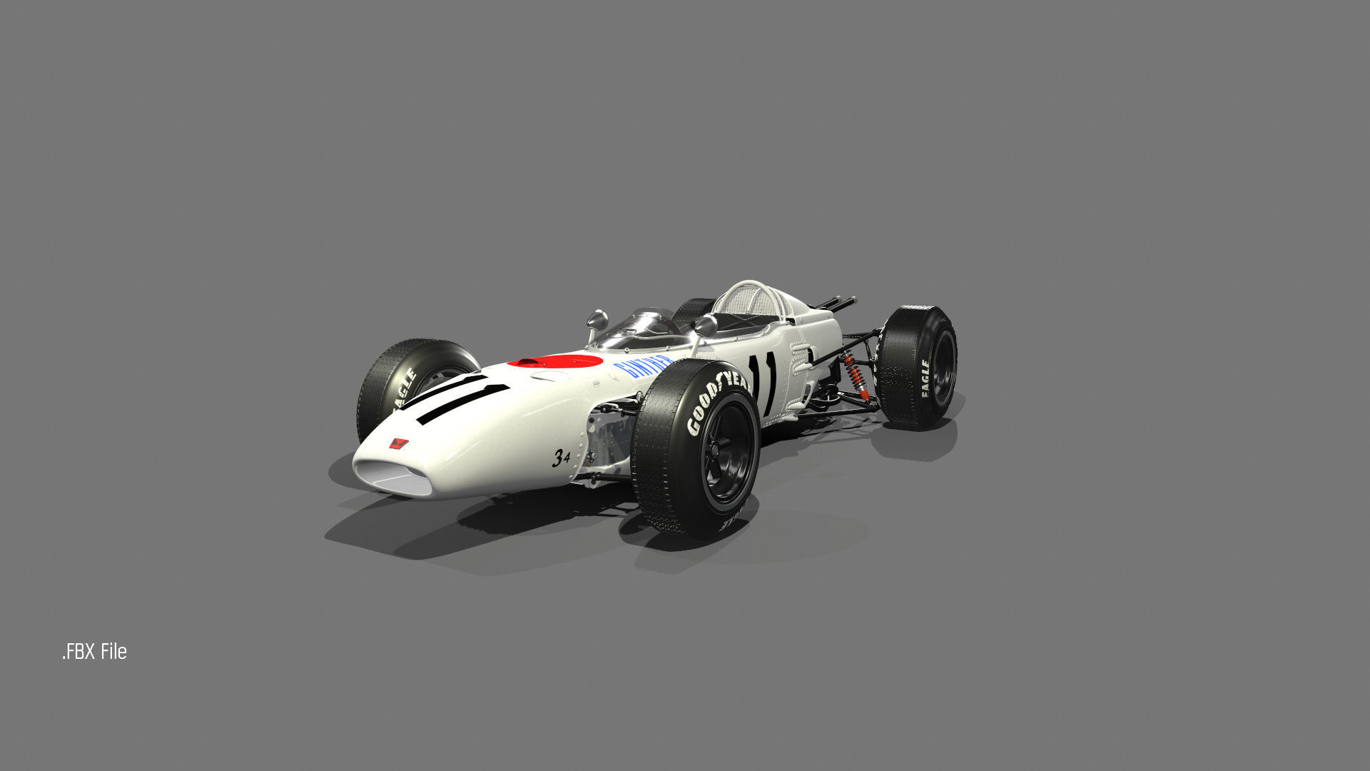 F1 Classic Racer FBX 3D model_1