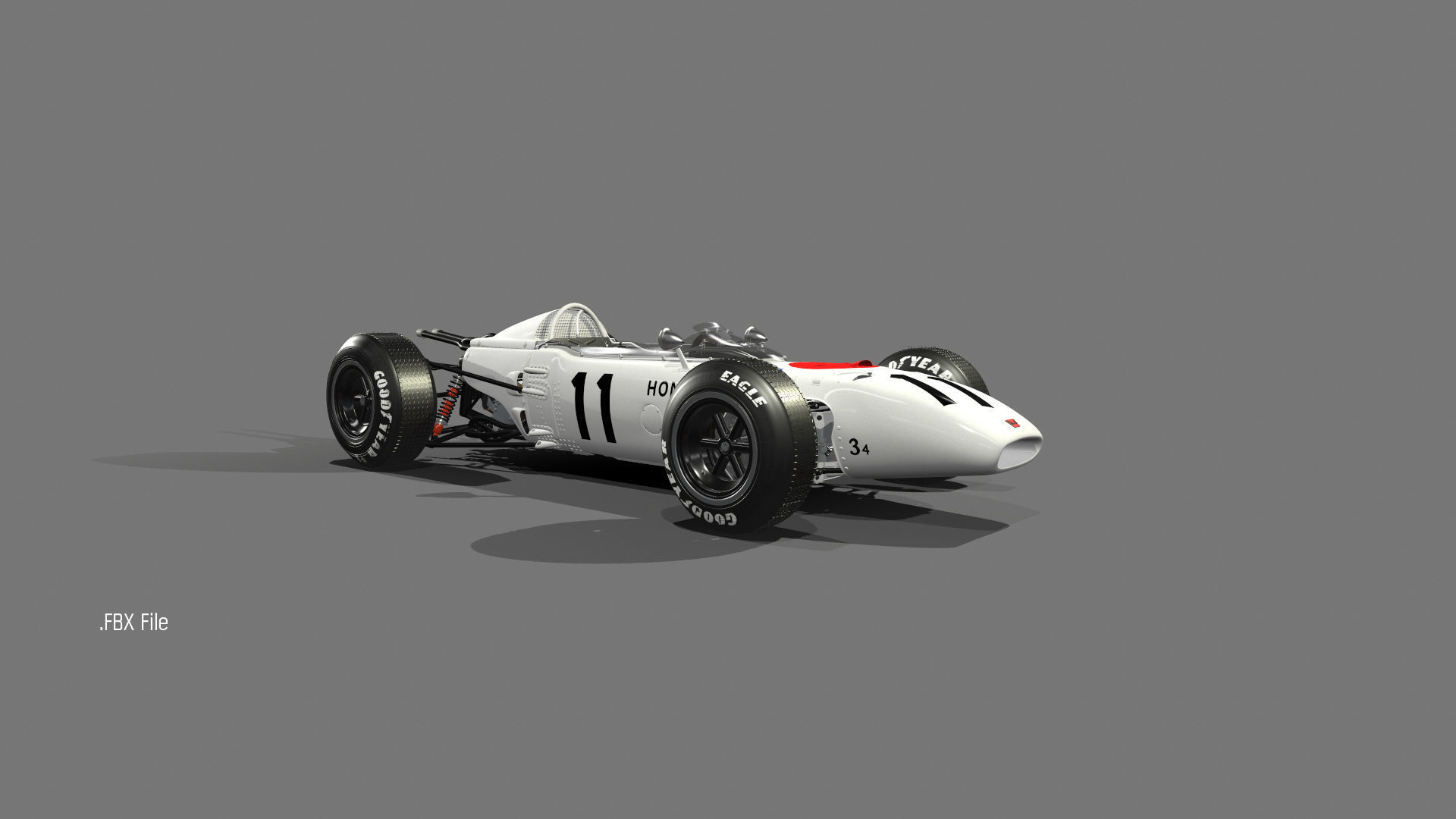 F1 Classic Racer FBX 3D model_2