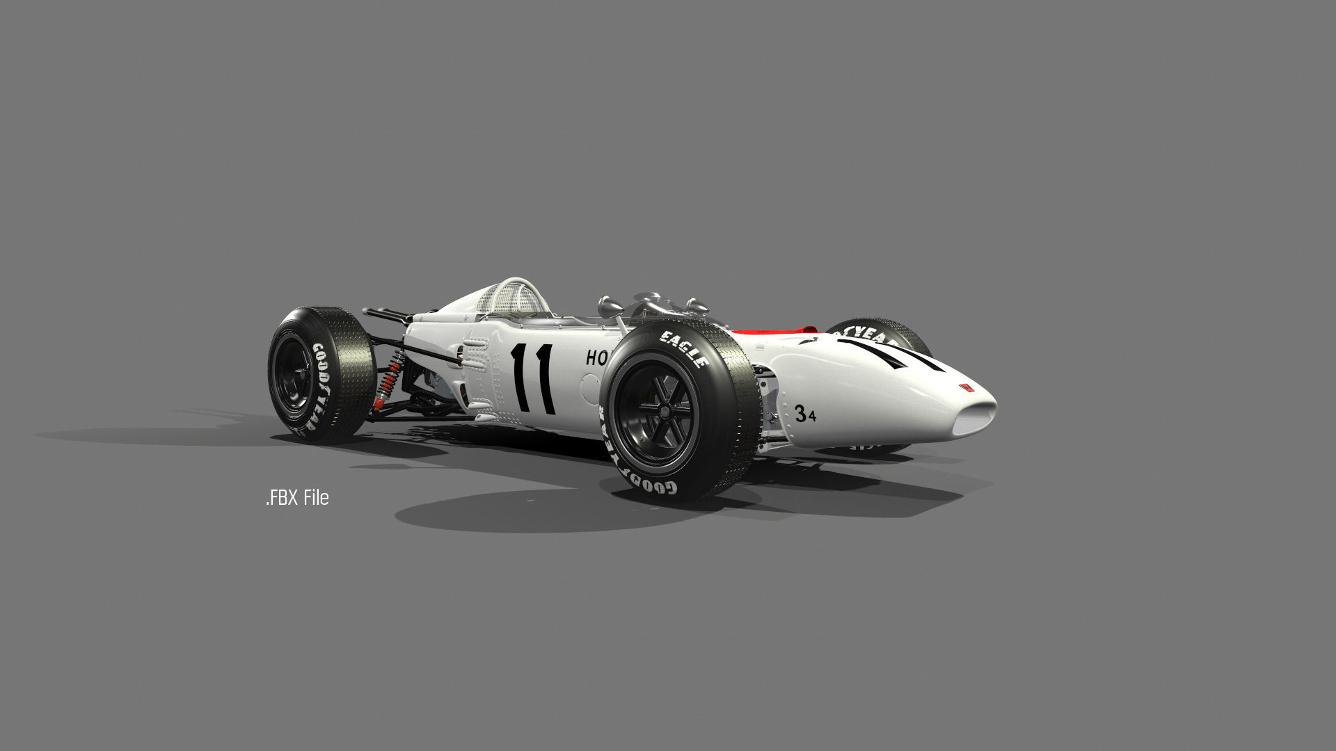 F1 Classic Racer FBX 3D model_4