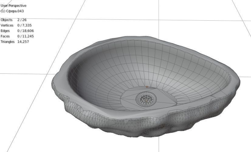 concrete sink 3D model_1