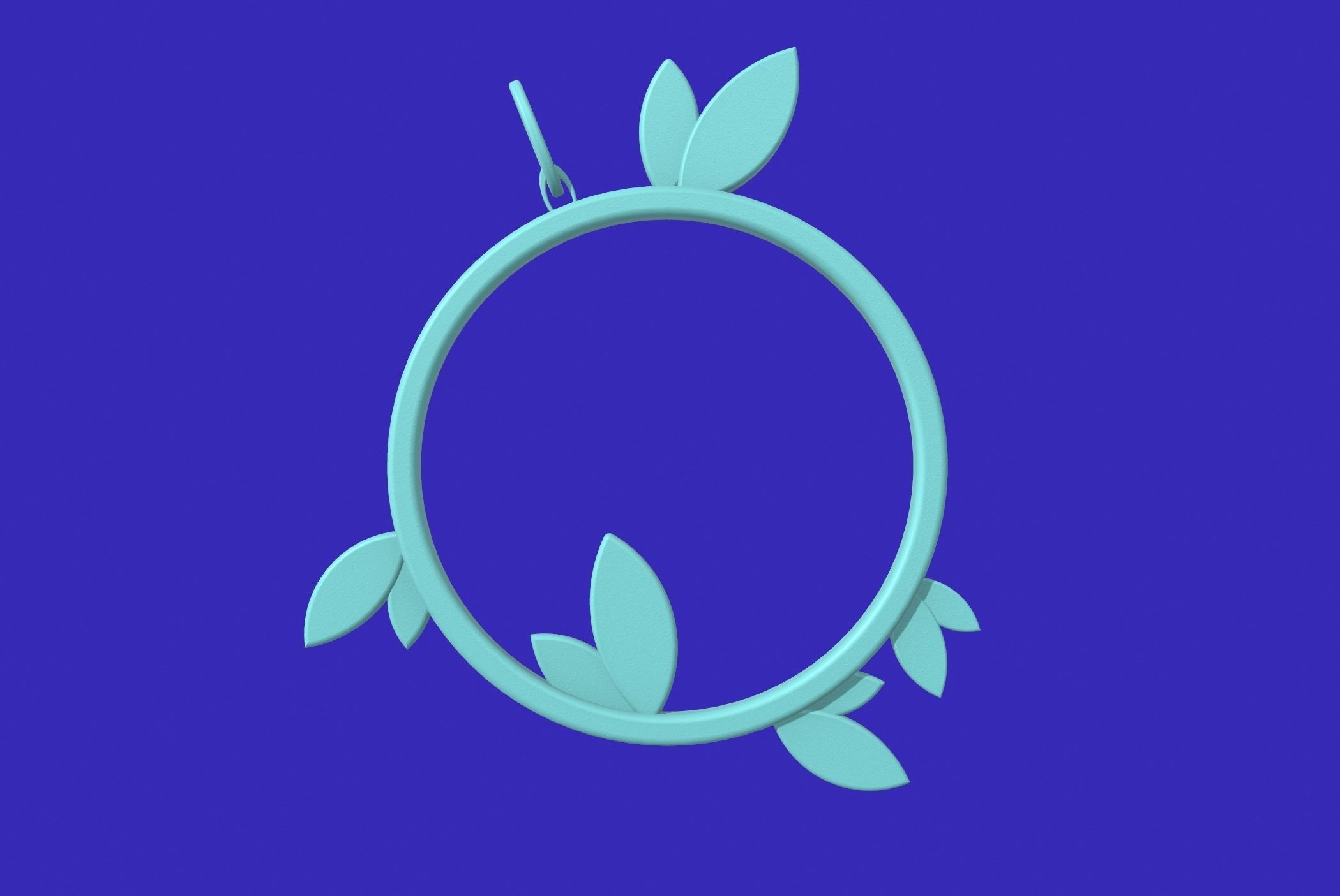 Round leaf pendant stl 3D print model_8