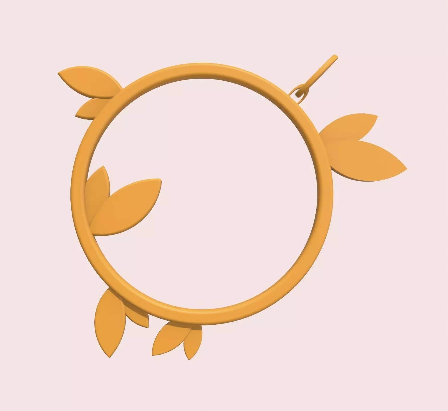 Round leaf pendant stl 3D print model_0