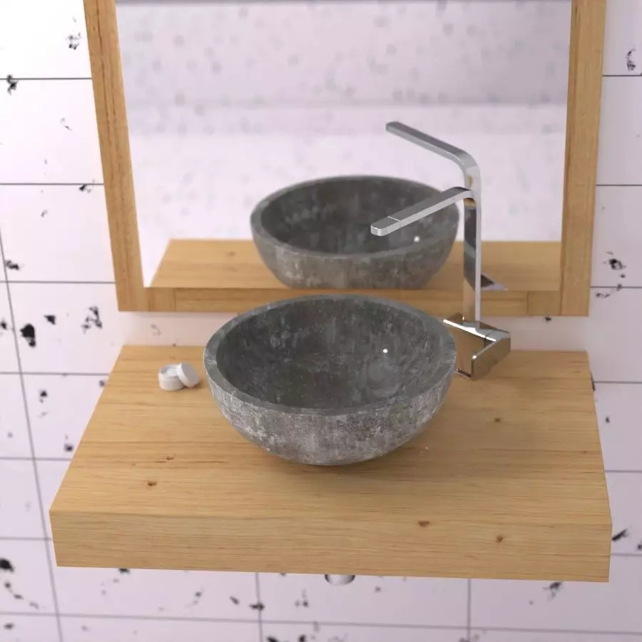 concrete sink 3D model_0