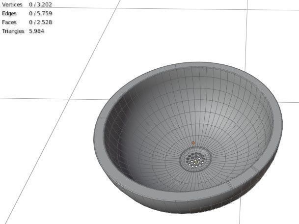 concrete sink 3D model_1