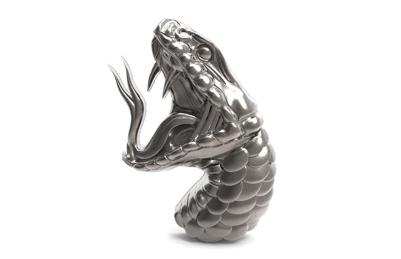 Snake pendant 3D print model_4