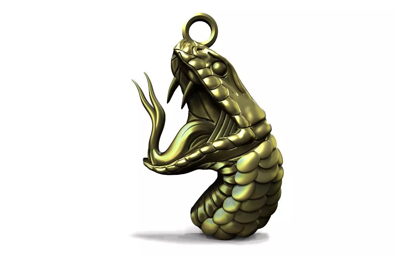 Snake pendant 3D print model_0