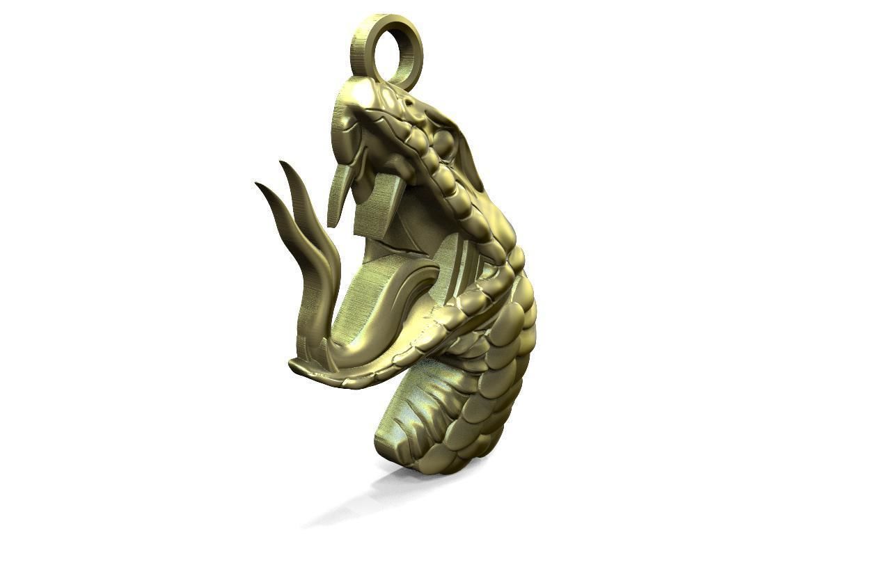 Snake pendant 3D print model_2