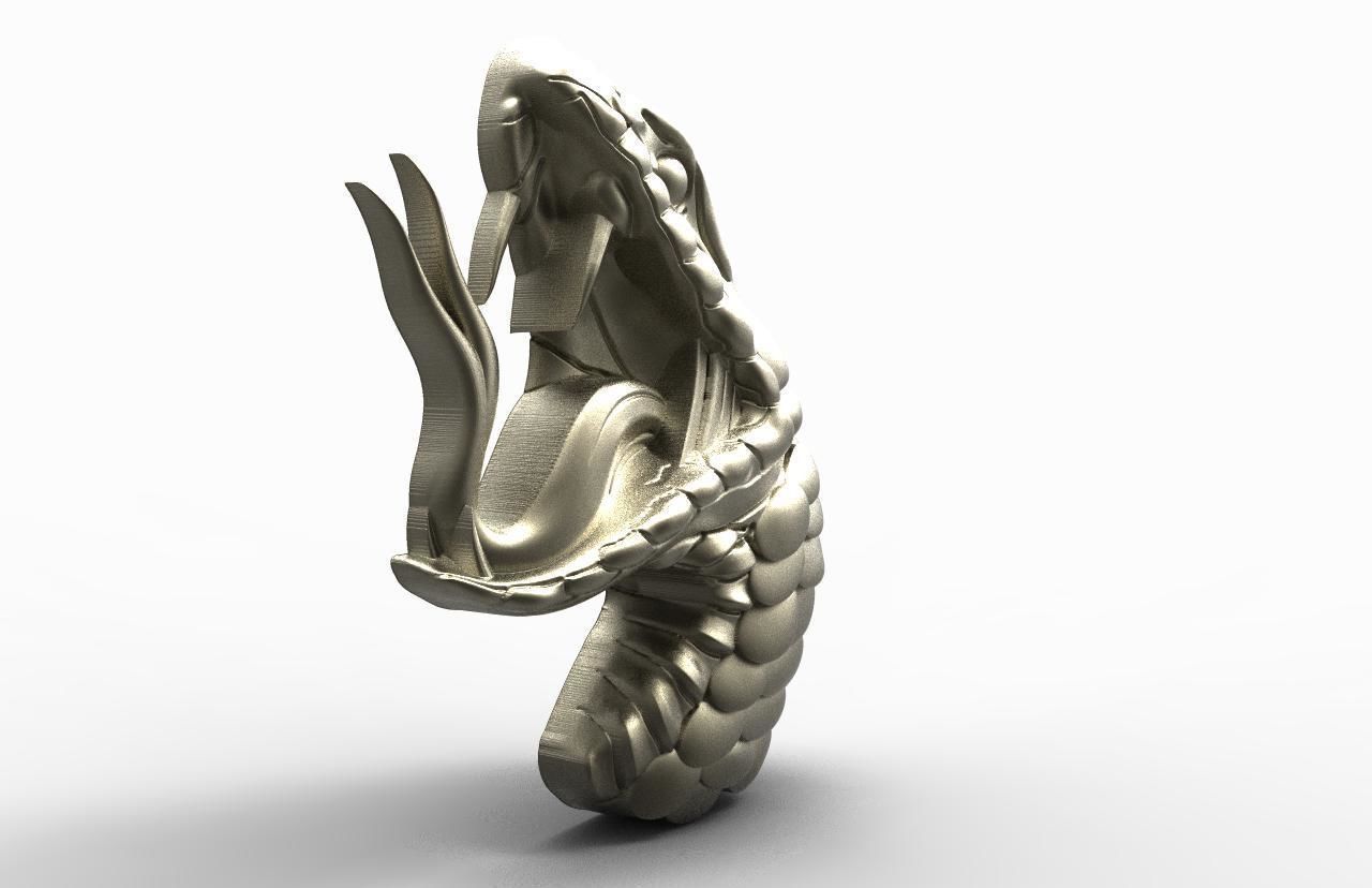Snake pendant 3D print model_7