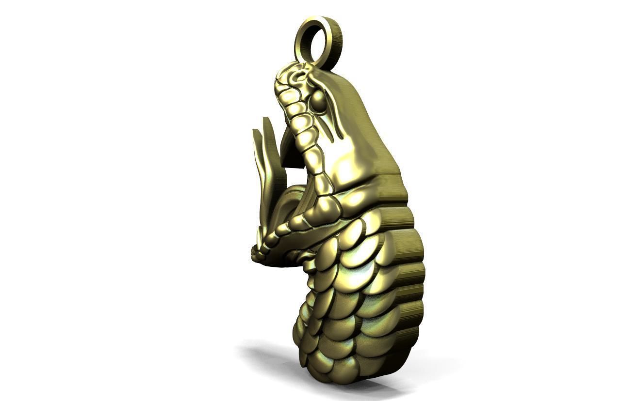 Snake pendant 3D print model_1