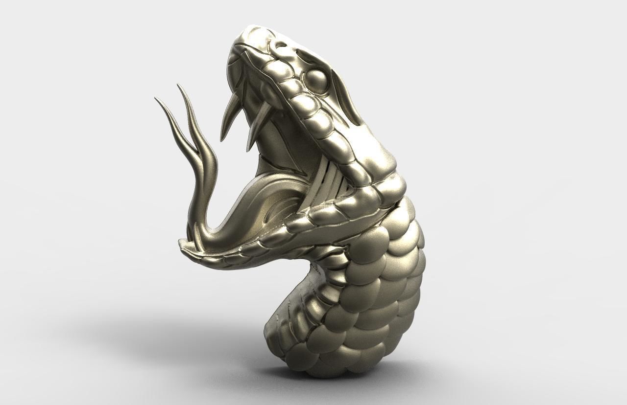 Snake pendant 3D print model_6