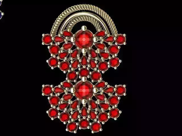 2 types fan diamond earrings and pendant set verified 