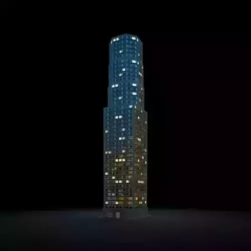 Lit Skyscraper At Night Ii