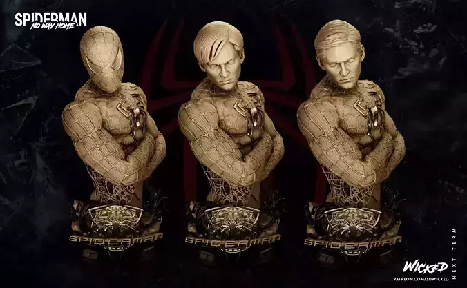 Wicked Marvel Spiderman Bust 3D print model Free 3D print model
