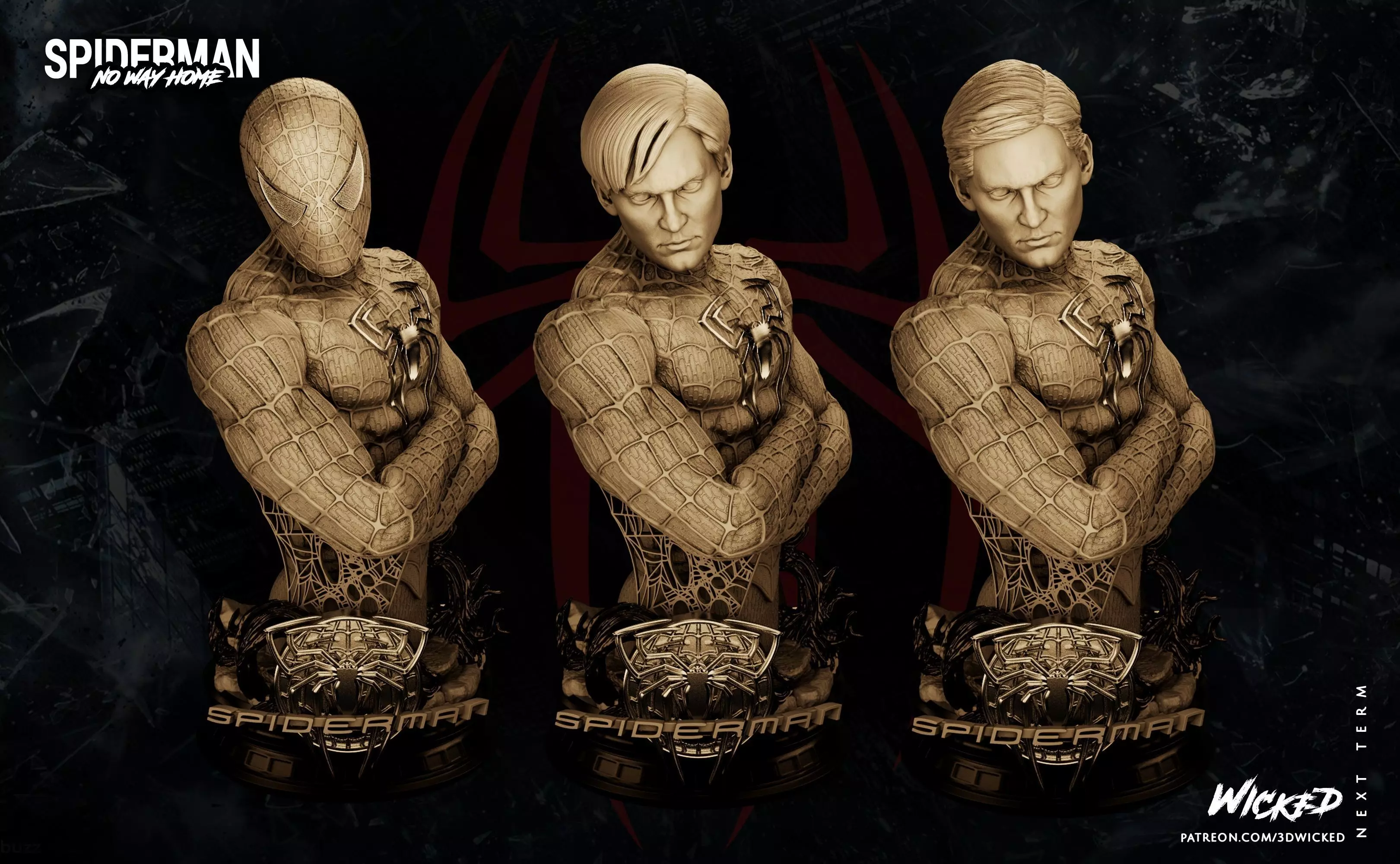 Wicked Marvel Spiderman Bust 3D print model Free 3D print model