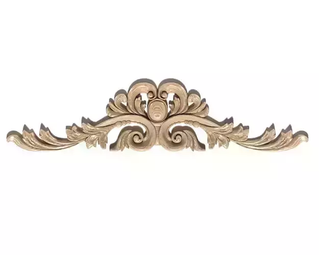 Cartouche-005 carved ornate crown molding 3D model