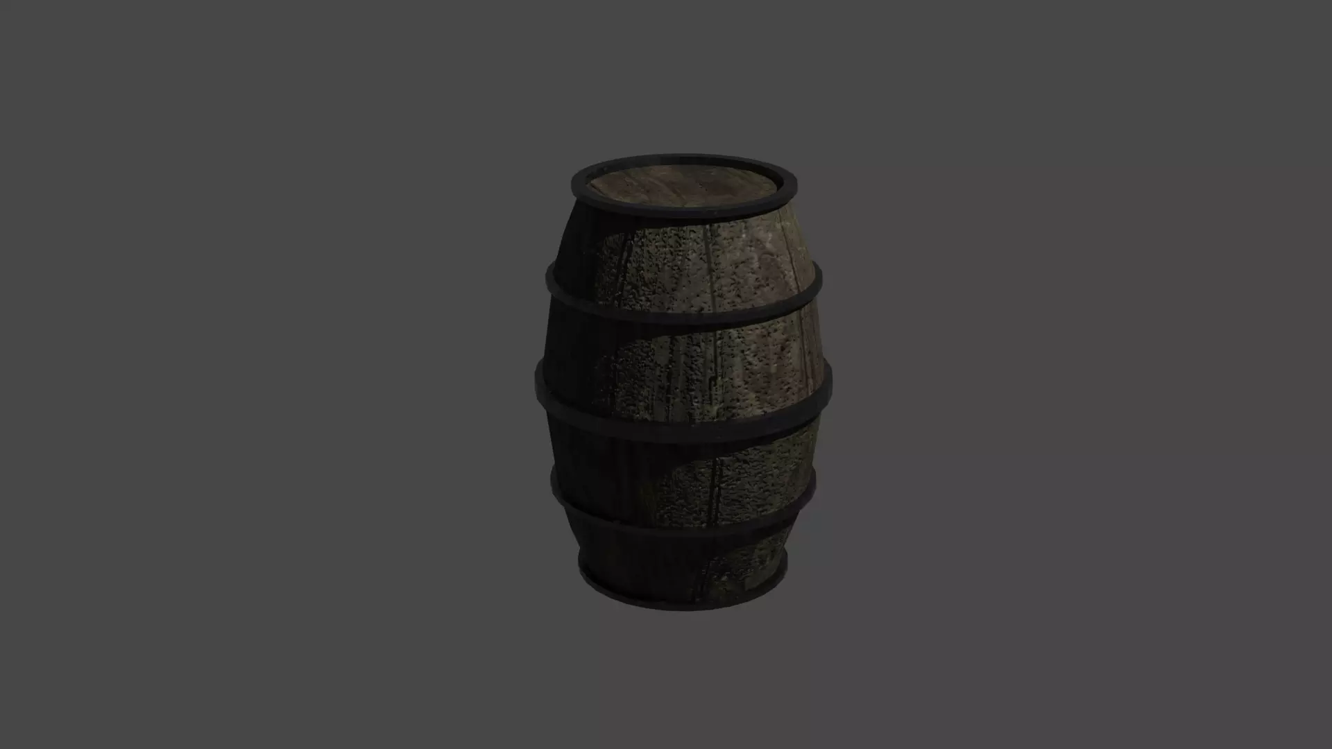 Oak Barrel Low-poly 3D model_0