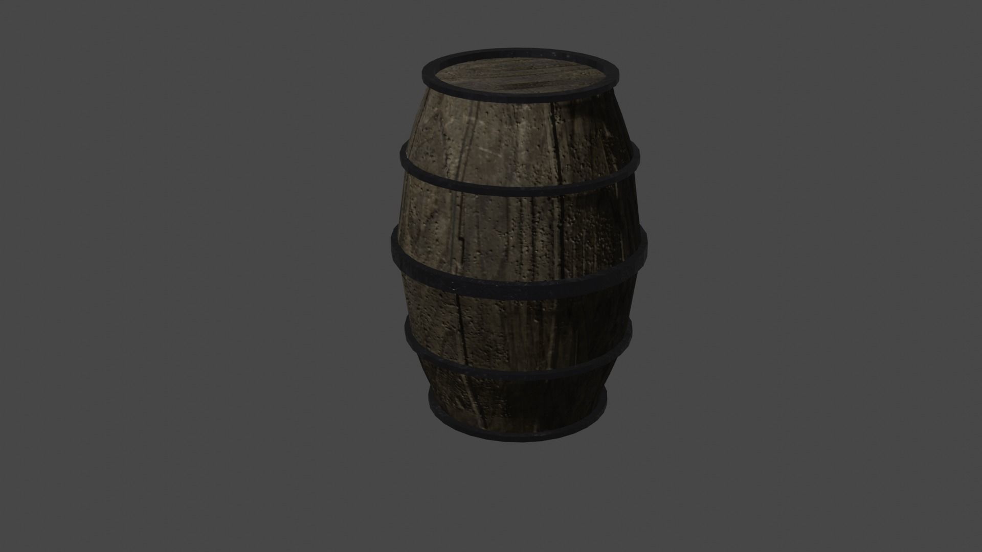 Oak Barrel Low-poly 3D model_2