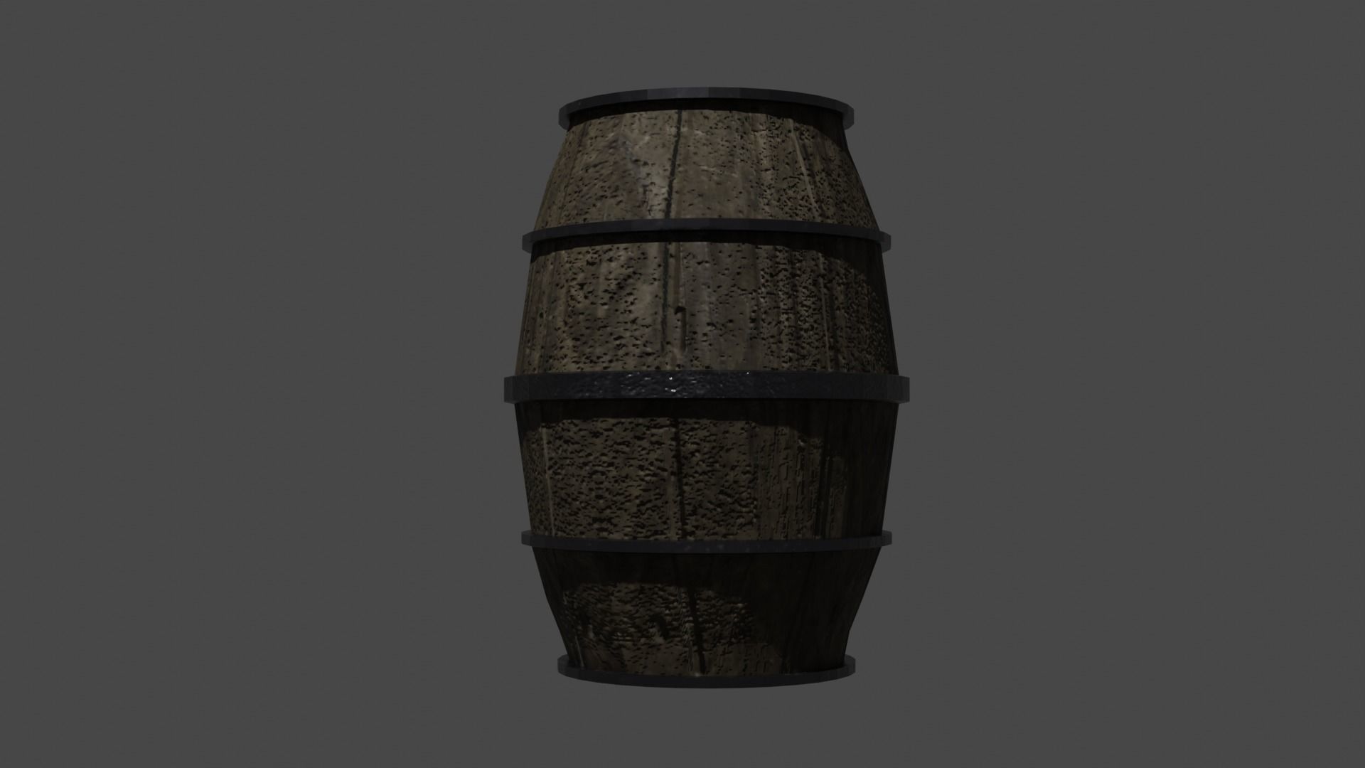 Oak Barrel Low-poly 3D model_1
