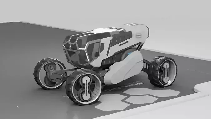 sci-fi planet explorer vehicle 3D model