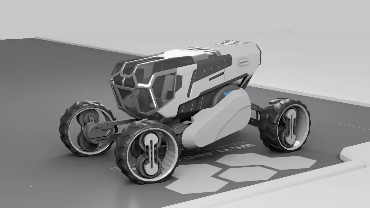 sci-fi planet explorer vehicle 3D model_0