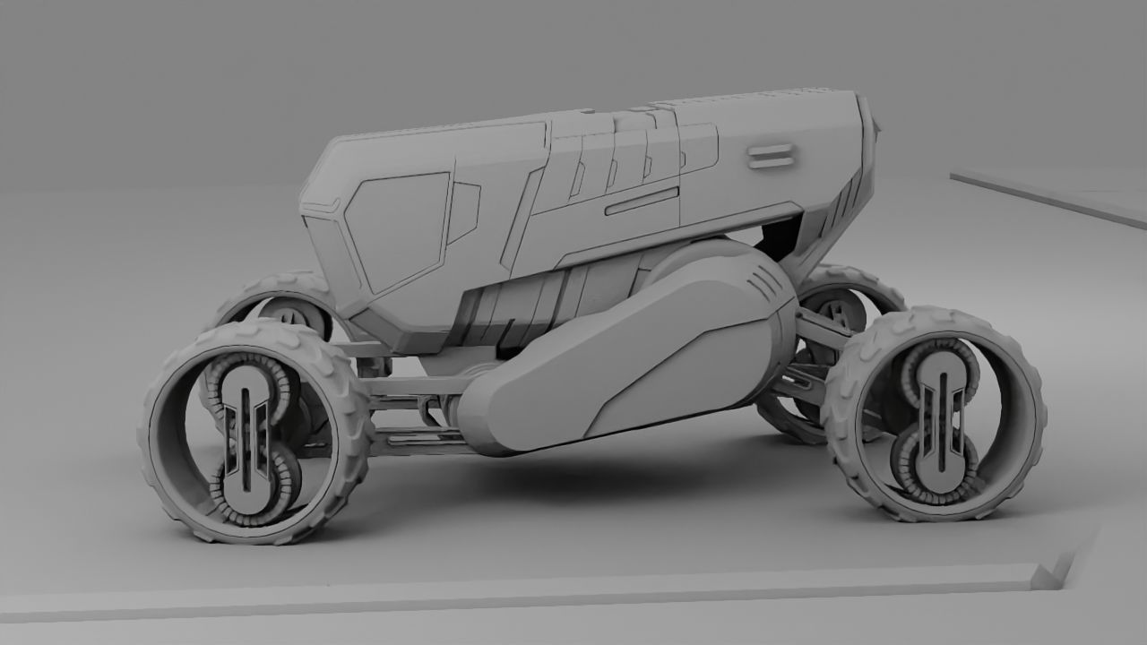 sci-fi planet explorer vehicle 3D model_8