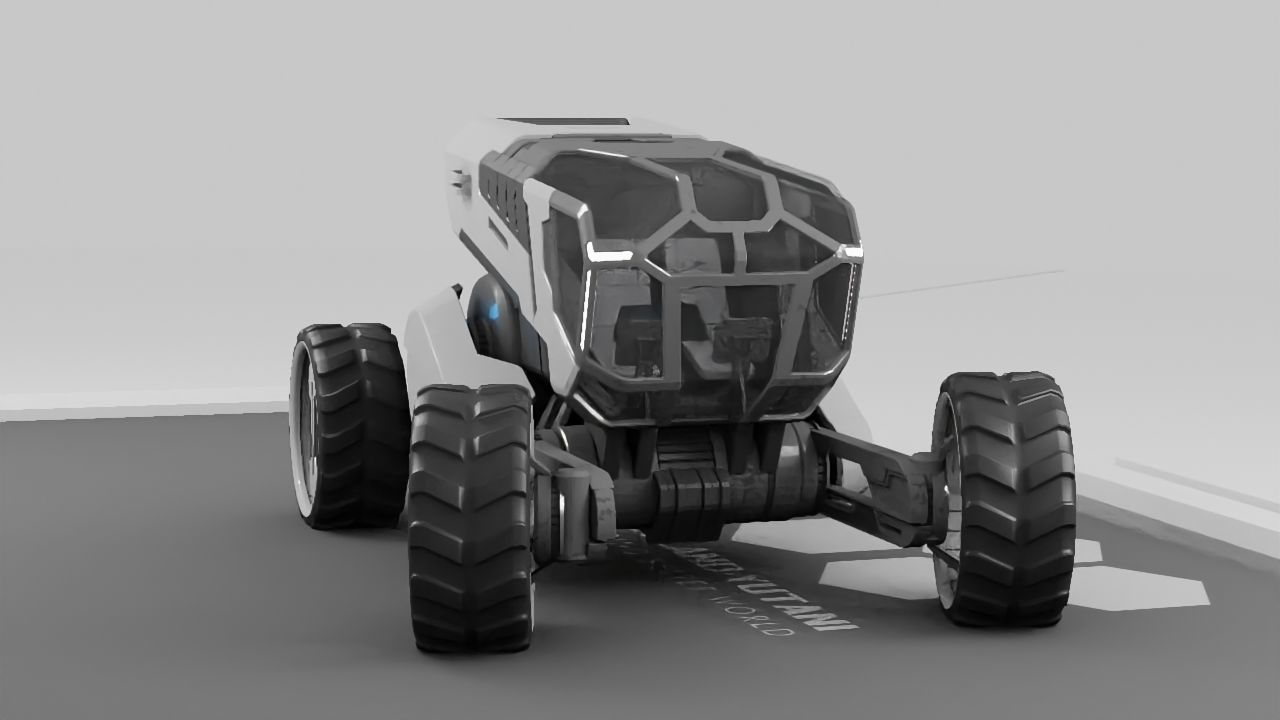 sci-fi planet explorer vehicle 3D model_3