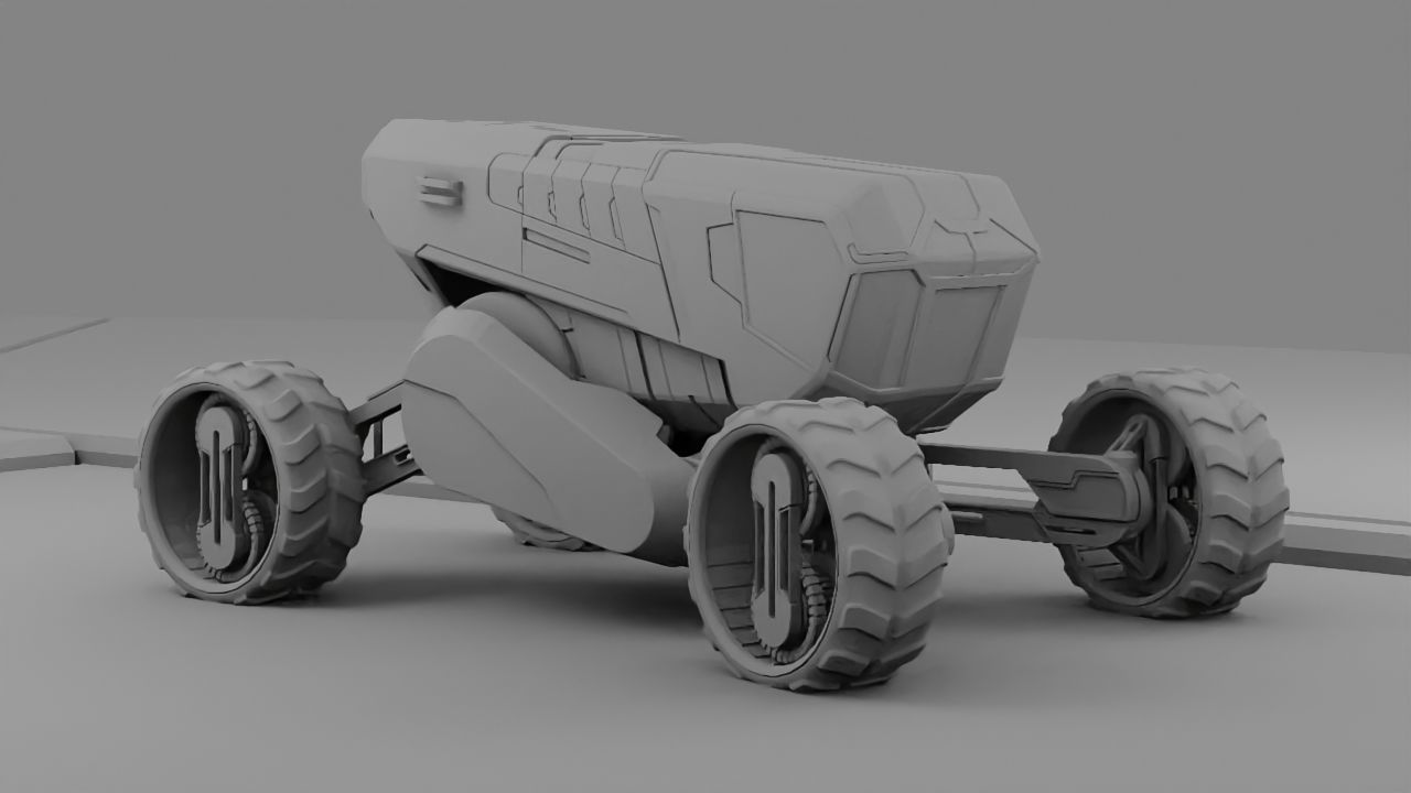 sci-fi planet explorer vehicle 3D model_6