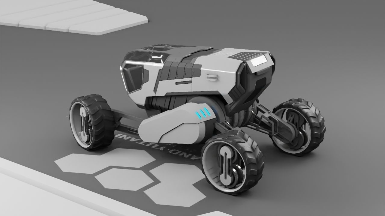 sci-fi planet explorer vehicle 3D model_1