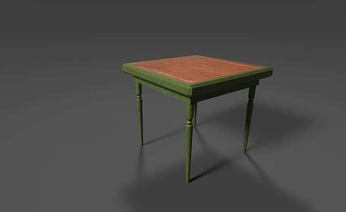 Small Worn Table Low-poly 3D model