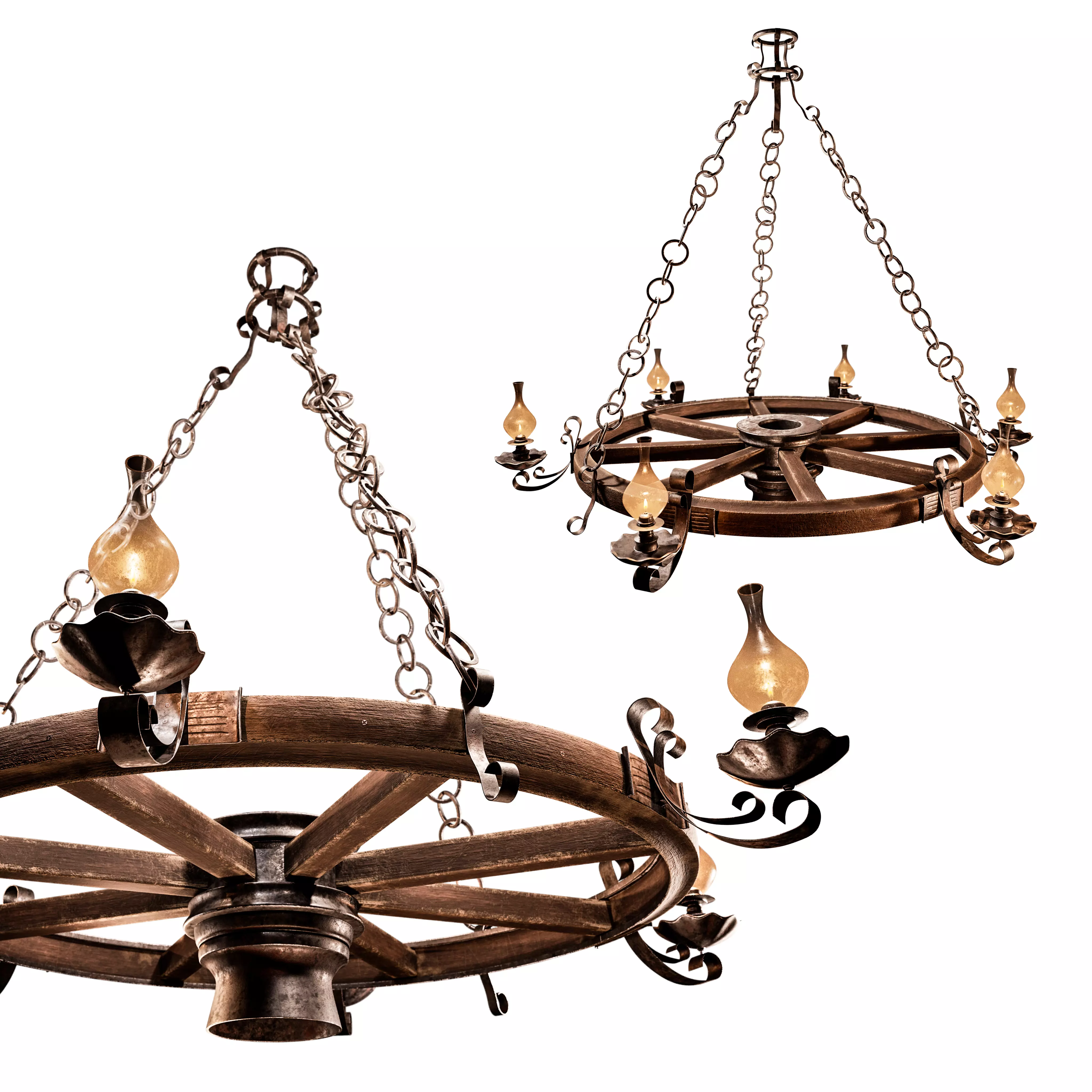 Vintage Western Chandelier 3D model