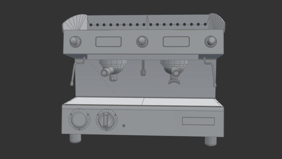 Collection of 3 coffee machines Low-poly 3D model_6