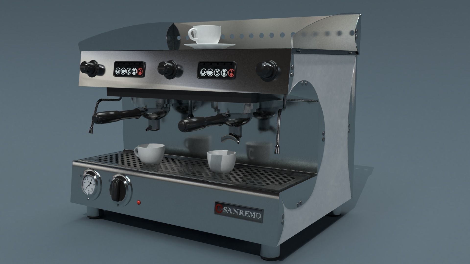 Collection of 3 coffee machines Low-poly 3D model_13