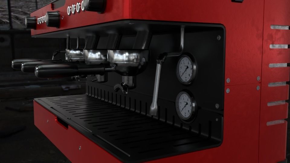 Collection of 3 coffee machines Low-poly 3D model_18